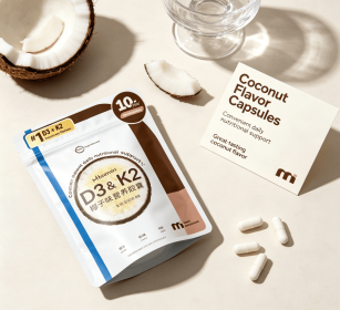 D3 & K2 Coconut Flavor Easy-to-Take Capsules Adult Daily Wellness Nutrient Supplement Resealable Pouch Pack