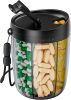 Large Pill Bottle Organizer Anti-Mix Design, 6 Slots, 20 Labels | Supplement Organizer for Holding 6 Various Vitamins without Filling Hassle