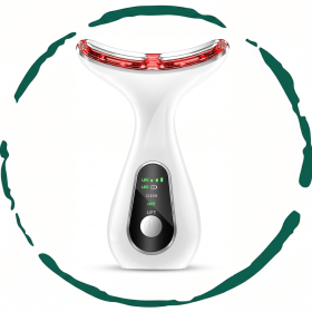 7-in-1 Face & Neck LED Sculpting Device with EMS Microcurrent & Thermal Heat for Skin Tightening, Wrinkle Smoothing & Jawline Lifting