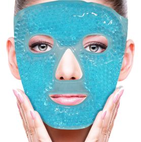 Cold Face Eye Mask Ice Pack Reduce Facial Puff, Dark Circles, Gel Beads Hot Heat Cold Compress Pack, Face SPA for Woman Sleeping, Pressure, Headaches