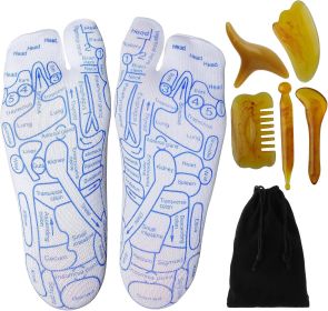 Reflexology Socks with Beginner Acupoint Massage Tools Set of 5