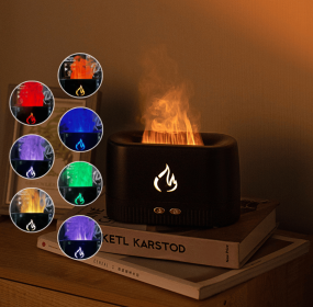 Aroma Diffuser Flame Light Mist Humidifier Aromatherapy Diffuser With Waterless Auto-Off Protection For Spa Home Yoga Office