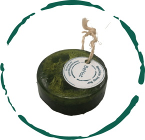 BeNat Speckless Natural Loofah Soap Bar on a Rope with Coconut Oil & Lemon Peel - Exfoliating