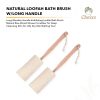 Natural Loofah Bath Brush with Long Wooden Handle - Eco-Friendly Body Scrubber Exfoliating Sponge for Back Shower