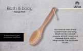 Natural Boar Bristle Wooden Bath Body Massage Brush with Long Handle - Eco-Friendly Exfoliating Back Scrubber for Shower & Dry Brushing