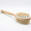 Natural Boar Bristle Wooden Bath Body Massage Brush with Long Handle - Eco-Friendly Exfoliating Back Scrubber for Shower & Dry Brushing