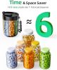 Large Pill Bottle Organizer Anti-Mix Design, 6 Slots, 20 Labels | Supplement Organizer for Holding 6 Various Vitamins without Filling Hassle