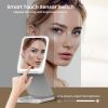 Travel Makeup Mirror with Lights, Portable 1X Vanity Mirror with 5X Lighted Magnification,72 LEDs 3 Color Lights, Rechargeable 1000mAh Battery