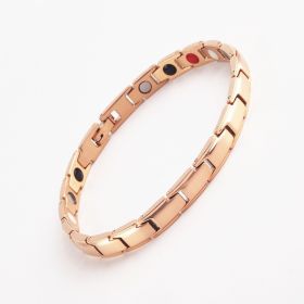 Fashion trend men's and women's magnet bracelet gold magnetite magnetic (Color: Rose Gold)