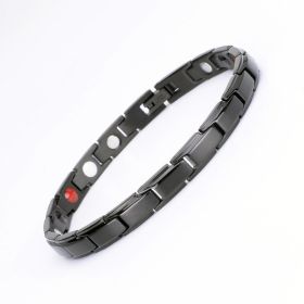 Fashion trend men's and women's magnet bracelet gold magnetite magnetic (Color: Black)