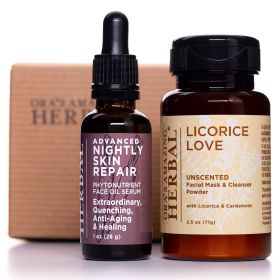Plant Based Herbal Acne Care Set (Face Serum: 2 Products Only - Advanced Nightly & Licorice Love)