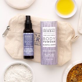 After Shower Powder and Oil Set, Blissful Earth (size: Travel Size with Zipper Pouch)