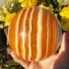 1pc Orange Calcite Crystal Ball, Yellow Calcite Sphere, Accessories suitable for banquets and tables - are a good choice for gifts to elders