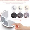 Compact LED Travel Makeup Mirror - 4 Inches 1X/10X Magnification Travel Mirror with Light Dimmable Double Sides Lighted USB Rechargeable Compact Mirro