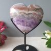 1pc Heart-Shaped Amethyst & Agate Stone – Polished Faux Gemstone for Beading, Valentine'S Day, Spring Festival, Crystal Gifts for Christmas, Halloween