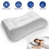 1Pc Ergonomic Bed Pillow Breathable Mesh Pillow for Neck Support Dual Height Design Down Alternative Pillow for Side Back Sleepers