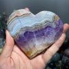1pc Heart-Shaped Amethyst & Agate Stone – Polished Faux Gemstone for Beading, Valentine'S Day, Spring Festival, Crystal Gifts for Christmas, Halloween