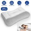 1Pc Ergonomic Bed Pillow Breathable Mesh Pillow for Neck Support Dual Height Design Down Alternative Pillow for Side Back Sleepers