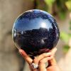 Stunning Blue Golden Sandstone Crystal Ball - Polished Meditation Sphere for Home Decor, Garden Decoration, Perfect Gift for Christmas